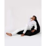 Πουφ Pyramid Big Bed μαύρο αδιάβροχο ύφασμα 145x35cm ed5804 - Image 4