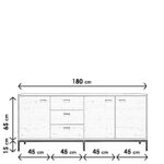 Μπουφέ Porta 180x45x80cm μελαμίνη ed5809 - Image 2