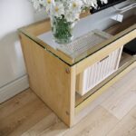 Έπιπλo tv Forli oak χρώμα ξύλο γυαλί 140x40x45cm ed5813 - Image 4