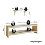 Έπιπλo tv Forli oak χρώμα ξύλο γυαλί 140x40x45cm ed5813 - Image 2