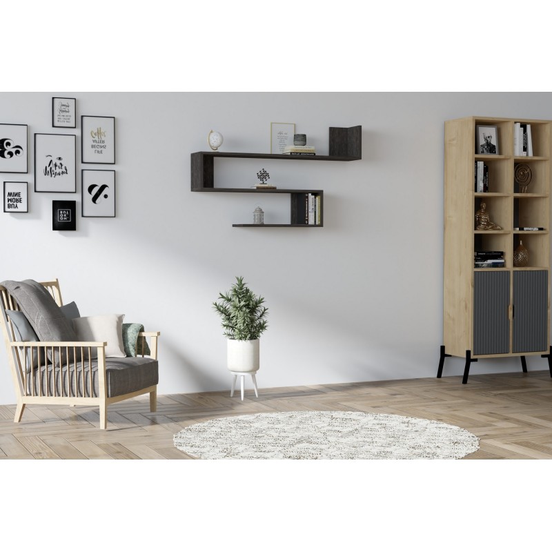 5818_0-800x800 Ραφιέρα Penne ανθρακί μελαμίνη 120x20x71εκ ed5818 - Image 1