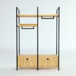 Ντουλάπα Perm δρυς μαύρο μελαμίνη 120x45x180εκ ed5820 - Image 4