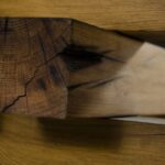 Τραπέζι σαλονιού Yabila μασίφ ξύλο επιφάνεια γυαλί 160x30x76εκ ed5823 - Image 5