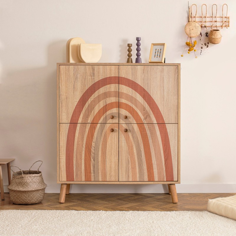 5829_0-800x800 Ντουλάπι Iris δρυς μελαμίνη 95x36x111εκ ed5829 - Image 1