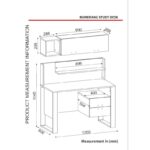 Γραφείο Maestria 120x60x114cm χρώματος καρυδί ανθρακί ed582 - Image 2