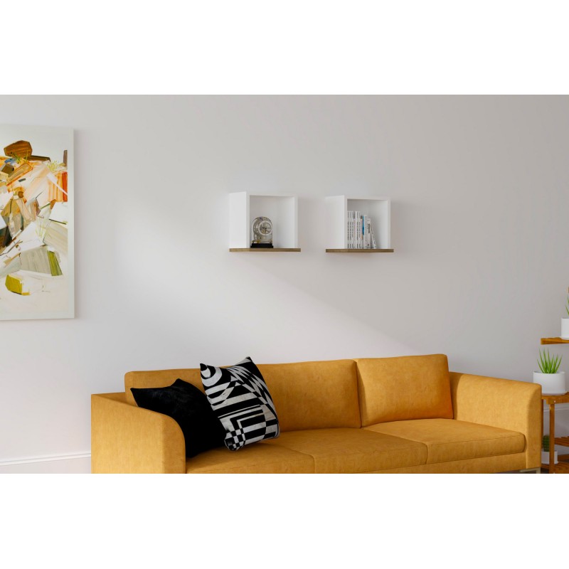 5840_0-800x800 Ραφιέρα Sevima άσπρο καρυδί μελαμίνη 30x25x30εκ ed5840 - Image 1