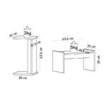 Βοηθητικό τραπέζι Apollon Sapphire χρώμα μελαμίνη 63 6x35cm ed5858 - Image 2