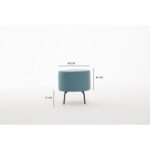 Σκαμπό Octo τιρκουάζ μεταλλικά πόδια μαύρα 40x40x40εκ ed5859 - Image 2