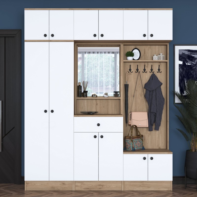 5868_0-800x800 Έπιπλο εισόδου Bio καρυδί άσπρο μελαμίνη 179 6x37 5x226 4εκ ed5868 - Image 1