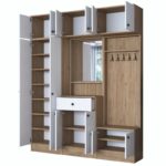 Έπιπλο εισόδου Bio καρυδί άσπρο μελαμίνη 179 6x37 5x226 4εκ ed5868 - Image 4