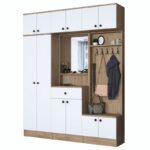 Έπιπλο εισόδου Bio καρυδί άσπρο μελαμίνη 179 6x37 5x226 4εκ ed5868 - Image 5