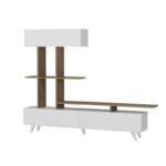 Έπιπλο τηλεόρασης Violet λευκό καρυδί χρώμα 195x180x31 3cm ed5874 - Image 5