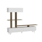 Έπιπλο τηλεόρασης Violet λευκό καρυδί χρώμα 195x180x31 3cm ed5874 - Image 3