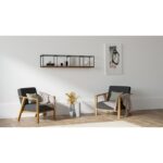 Ραφιέρα Miray καρυδί μαύρο πεύκο μεταλλικός σκελετός 120x30x30εκ ed588