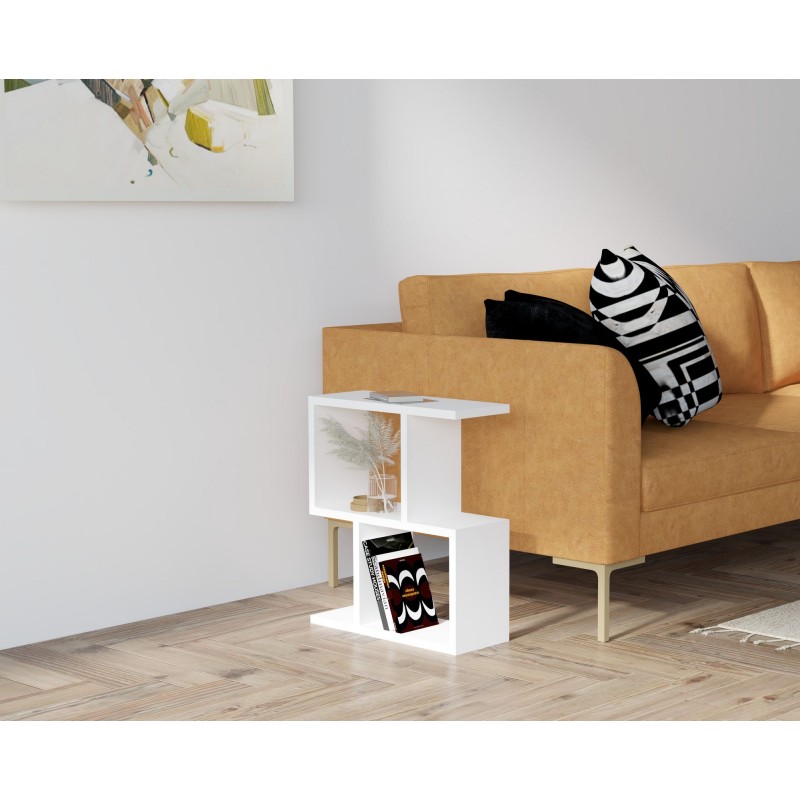 5905_0-800x800 Βοηθητικό τραπεζάκι Zet άσπρο χρώμα μελαμίνη 45x17x51 4cm ed5905 - Image 1