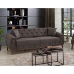 Καναπές τριθέσιος Marta ανθρακί ύφασμα 225x94x85cm ed5921