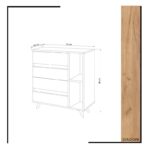 Συρταριέρα Giallo κίτρινη μελαμίνη 70x40x86cm ed5961 - Image 2