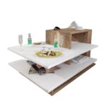 Τραπέζι σαλονιού Venus άσπρο καρυδί μελαμίνη 84 8x60x43 6εκ ed596 - Image 3