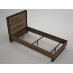 Κρεβάτι Firma καρυδί χρώμα μελαμίνη μεταλλικά πόδια 100x200cm ed5972 - Image 4