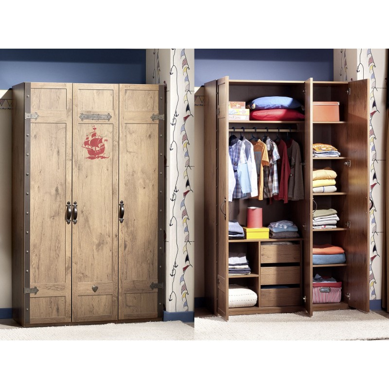 5976_0-800x800 Ντουλάπα Pirata 121x54x203cm μελαμίνη ed5976 - Image 1