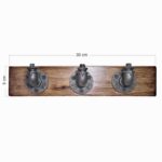 Κρεμαστρά Boru καρυδί μαύρο ξύλο σωλήνας μέταλλο 50x9x11εκ ed5978 - Image 5