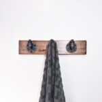 Κρεμαστρά Boru καρυδί μαύρο ξύλο σωλήνας μέταλλο 50x9x11εκ ed5978 - Image 4