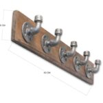 Κρεμαστρά Boru καρυδί μαύρο ξύλο σωλήνας μέταλλο 50x9x11εκ ed5978 - Image 2