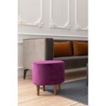 Σκαμπό Liza μωβ ξύλινα πόδια 40x40x42εκ ed5985 - Image 4