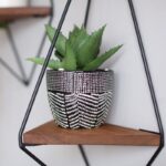 Ραφιέρα Wir καρυδί μαύρο ξύλο μεταλλικό πλαίσιο 60x15x23εκ ed599 - Image 3