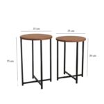 Τραπέζια σαλονιού set 2τεμ Neta oak μελαμίνη μέταλλο 35x55cm ed6000 - Image 2