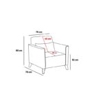 Πολυθρόνα Questo μαύρο ύφασμα 78x78x80cm ed6003 - Image 2