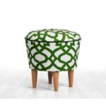 Σκαμπώ Candio πράσινο λευκό 42x42cm ed6004