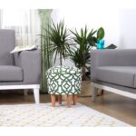 Σκαμπώ Candio πράσινο λευκό 42x42cm ed6004 - Image 3