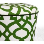 Σκαμπώ Candio πράσινο λευκό 42x42cm ed6004 - Image 2