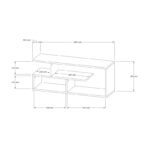 Έπιπλο τηλεόρασης Cafu Sapphire μελαμίνη 100x29 6x40cm ed6009 - Image 2