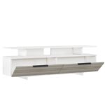 Έπιπλο τηλεόρασης Sogno λευκό γκρι καρυδί μοριοσανίδα με επικάλυψη μελαμίνης 150x35x47cm ed6012 - Image 5