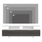 Έπιπλο τηλεόρασης Sogno λευκό γκρι καρυδί μοριοσανίδα με επικάλυψη μελαμίνης 150x35x47cm ed6012 - Image 4