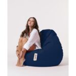 Πουφ Premium XXL σκούρο μπλε αδιάβροχο ύφασμα 115x39cm ed6016 - Image 5