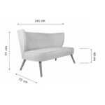 Καναπές διθέσιος Bienville μωβ 141x73x77cm ed6021 - Image 2