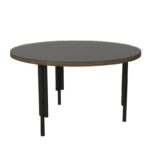 Τραπέζι σαλονιού Tiffanie καρυδί ανθρακί μελαμίνη επιφάνεια γυάλι μεταλλικά πόδια 69 5x69 5x40 2εκ ed6032 - Image 5