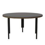 Τραπέζι σαλονιού Tiffanie καρυδί ανθρακί μελαμίνη επιφάνεια γυάλι μεταλλικά πόδια 69 5x69 5x40 2εκ ed6032 - Image 4