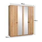 Ντουλάπα Mocha Wardrobe καρυδί μελαμίνη 182x56x210εκ ed6044 - Image 2