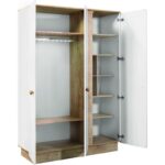 Ντουλάπα Natura άσπρο δρυς μελαμίνη 136x56x195εκ ed6045 - Image 3