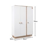 Ντουλάπα Natura άσπρο δρυς μελαμίνη 136x56x195εκ ed6045 - Image 2