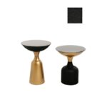 Σετ μεταλλικά τραπεζάκια Corti χρυσό μαύρο χρώμα 42x56cm ed6062 - Image 4