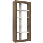 Βιβλιοθήκη Rentes άσπρο καρυδί μελαμίνη 75x31 3x180εκ ed6064 - Image 3