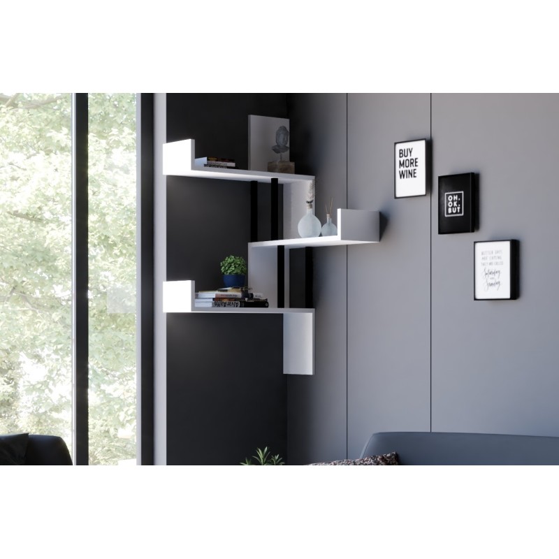 6067_0-800x800 Ράφι τοίχου Bombe άσπρη μελαμίνη 105x20x60cm ed6067 - Image 1