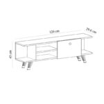 Έπιπλο τηλεόρασης Idea marble λευκό 120x29 6x45cm ed6068 - Image 2