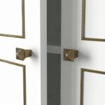 Ντουλάπα πεντάφυλλη Ravenna άσπρη χρυσή μελαμίνη 175x47 2x194cm ed606 - Image 3