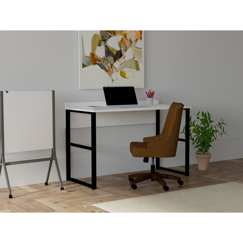 6073_0-800x800 Γραφείο Lettera λευκό μαύρο χρώμα μέταλλο 120x60x75cm ed6073 - Image 1